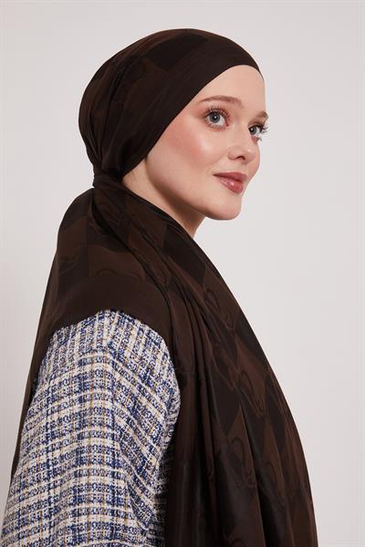 Lyocell Naia Jakarlı Şal | Acı Kahve