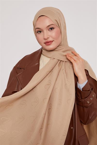 Lyocell Naia Jakarlı Şal | Bej