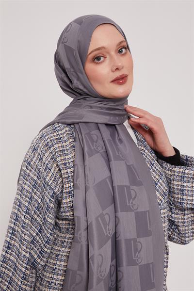 Lyocell Naia Jakarlı Şal | Bohem Grisi