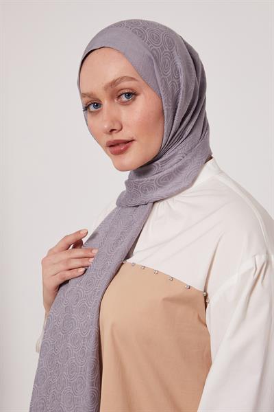 Lyocell Naia Jakarlı Şal | Bulut Grisi