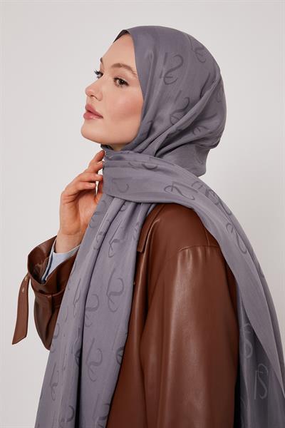 Lyocell Naia Jakarlı Şal | Bulut Grisi