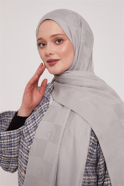 Lyocell Naia Jakarlı Şal | Bulut Grisi