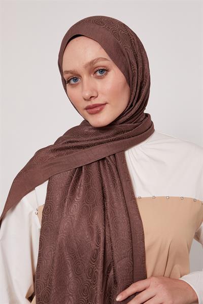 Lyocell Naia Jakarlı Şal | Derin Kahve