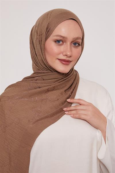Lyocell Naia Jakarlı Şal | Derin Kahve