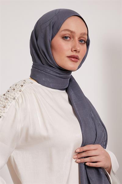 Lyocell Naia Jakarlı Şal | Füme