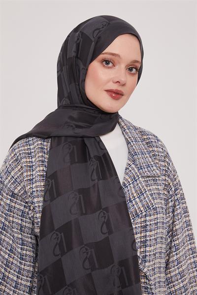 Lyocell Naia Jakarlı Şal | Gece Antrasiti