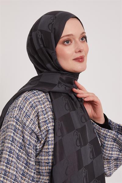 Lyocell Naia Jakarlı Şal | Gece Antrasiti
