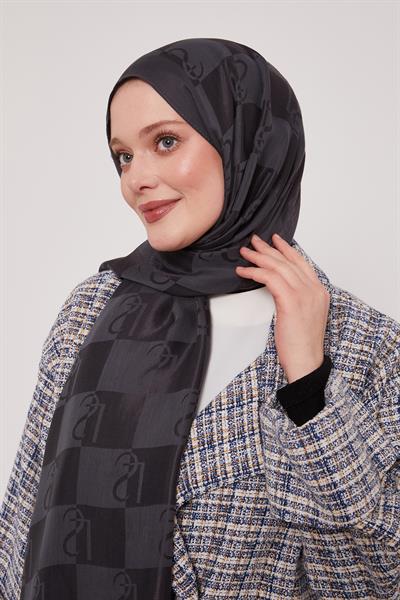 Lyocell Naia Jakarlı Şal | Gece Antrasiti