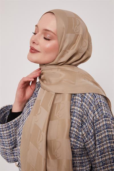 Lyocell Naia Jakarlı Şal | İnci Beji