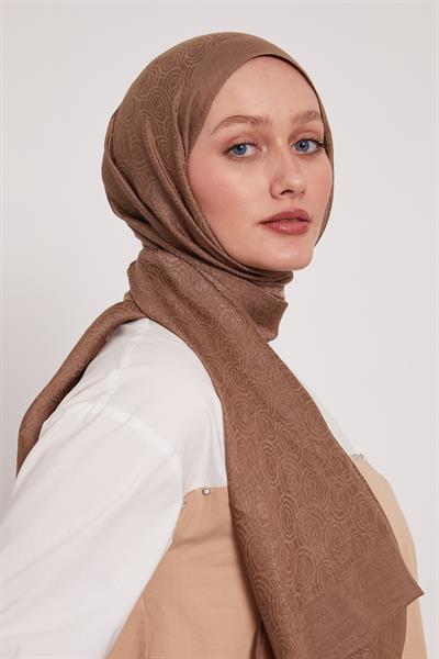 Lyocell Naia Jakarlı Şal | Meşe Kabuğu