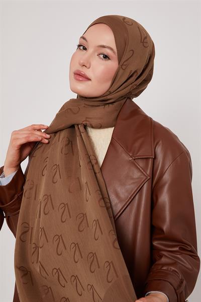 Lyocell Naia Jakarlı Şal | Sütlü Kahve