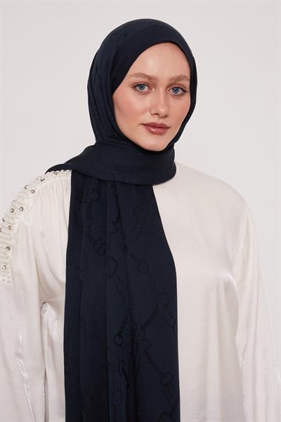 Lyocell Naia Jakarlı Şal | Yağmur Laciverti