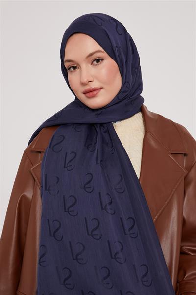 Lyocell Naia Jakarlı Şal | Yağmur Laciverti