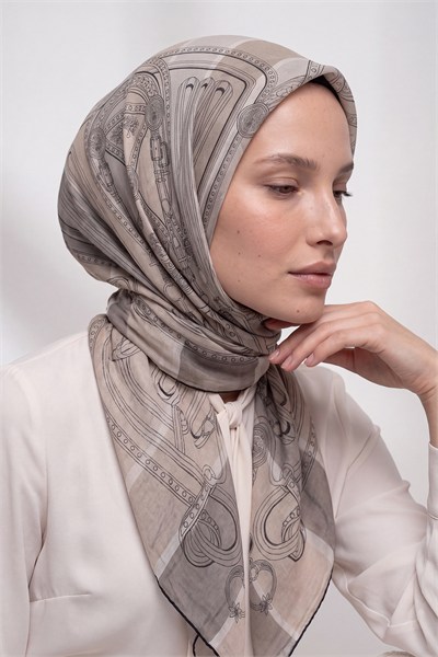 Modal İpek Eşarp | Kurşuni Siyah