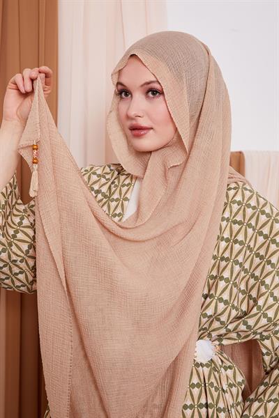 Müslin Şal Açık Pudra