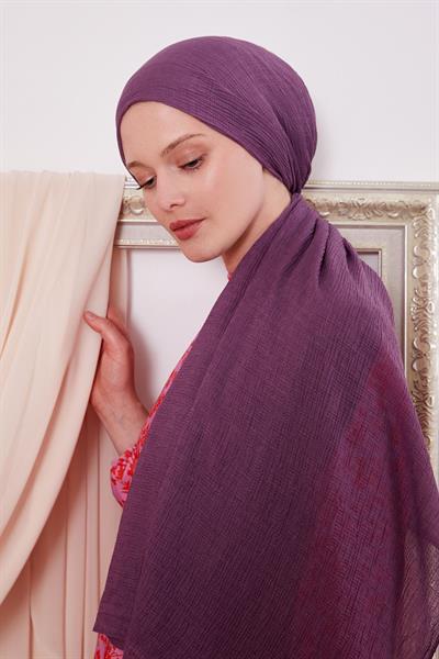 Müslin Şal Koyu Lila