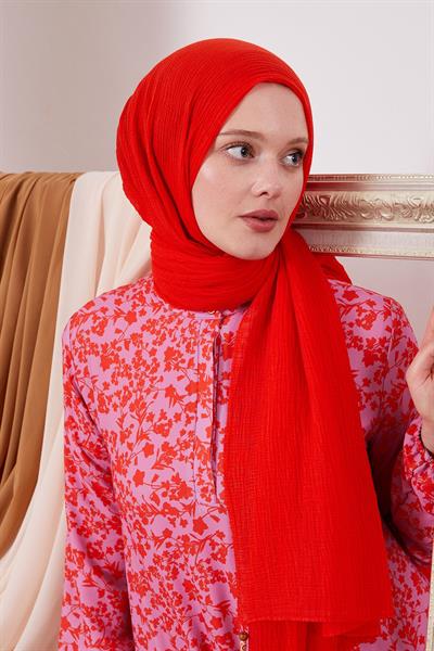 Müslin Şal Koyu Turuncu