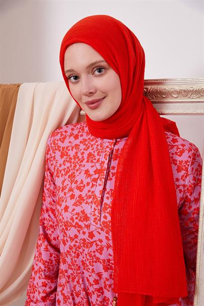 Müslin Şal Koyu Turuncu