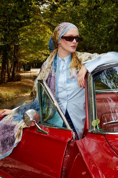 Silk Elite Şal | Pastel Mavi