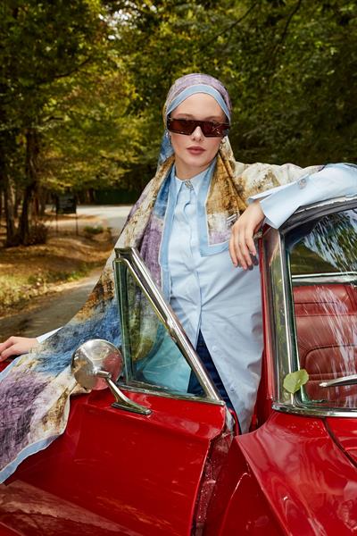 Silk Elite Şal | Pastel Mavi