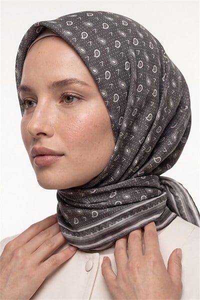 Summer Eşarp | Kurşuni Siyahı