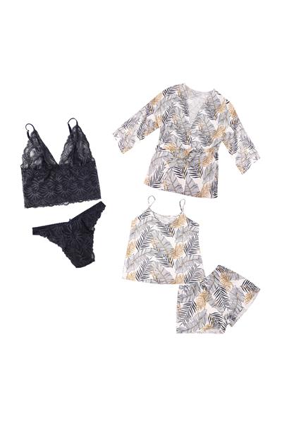 WOMEN-PAJAMA - ROBE-SET (5 PIECES)