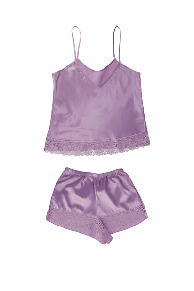 WOMENS SATIN SHORTS SET