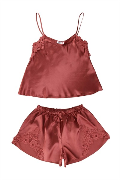 WOMENS SATIN SHORTS SET