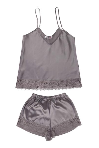 WOMENS SATIN SHORTS SET