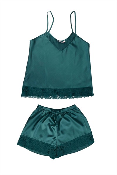 WOMENS SATIN SHORTS SET