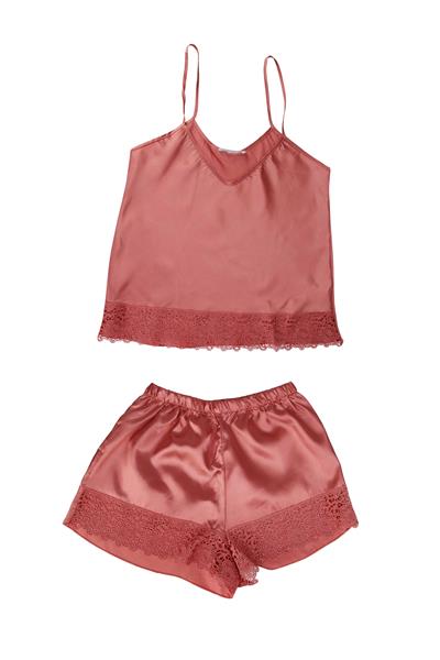 WOMENS SATIN SHORTS SET