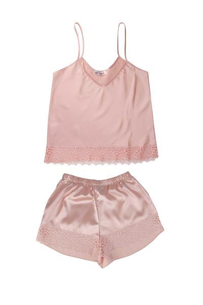 WOMENS SATIN SHORTS SET