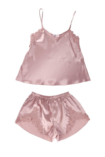 WOMENS SATIN SHORTS SET