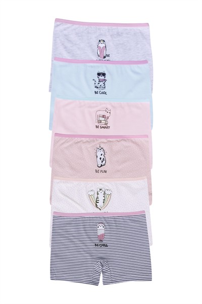GIRLS UNDERWEAR - 6-PACK BOXER SHORTS
