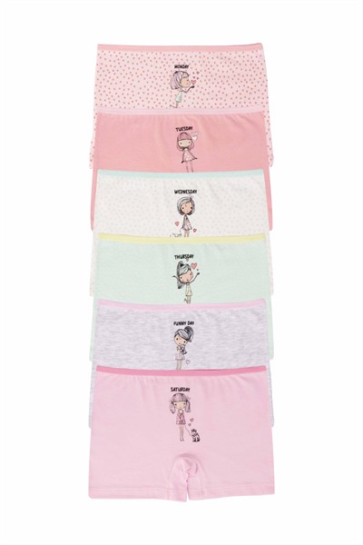 GIRLS UNDERWEAR - 6-PACK BOXER SHORTS