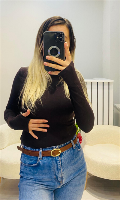 Kahve Parmak Geçmeli Body