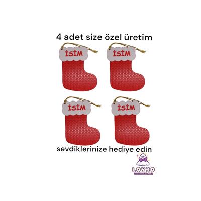 Yılbaşı Süs İsme Özel Çorap