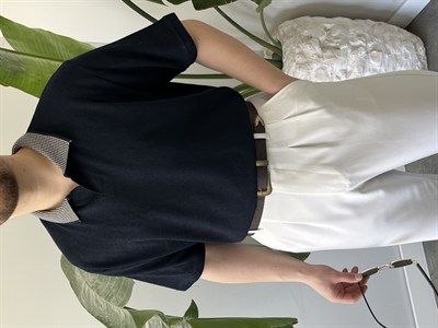 Basic Polo Yaka Lacivert Tişört 