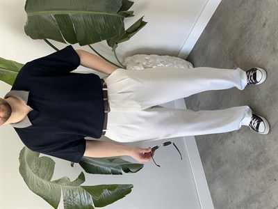 Basic Polo Yaka Lacivert Tişört 