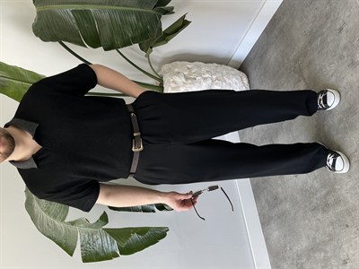 Basic Polo Yaka Siyah   Tişört 