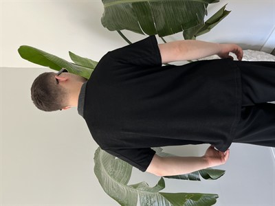 Basic Polo Yaka Siyah   Tişört 