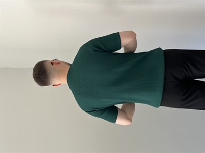 Bisiklet Yaka Örgü .Desen Triko Tshirt Zümrüt Yeşili