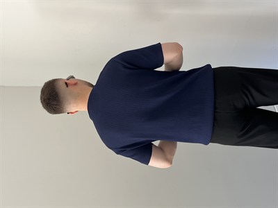 Bisiklet Yaka Örgü .Desen Triko Tshirt Lacivert