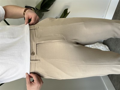Boyfriend Krem  Kumaş Pantolon