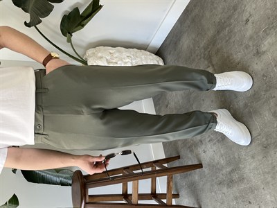 Boyfriend Mint Yeşili Kumaş Pantolon