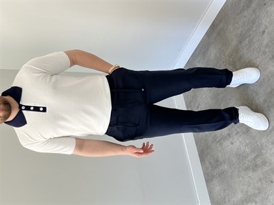 Düğmeli Polo Yaka Triko Tshirt Beyaz