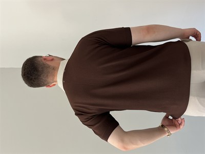 Düğmeli Polo Yaka Triko Tshirt Kahve