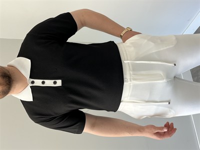 Düğmeli Polo Yaka Triko Tshirt Siyah
