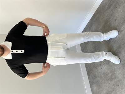 Düğmeli Polo Yaka Triko Tshirt Siyah