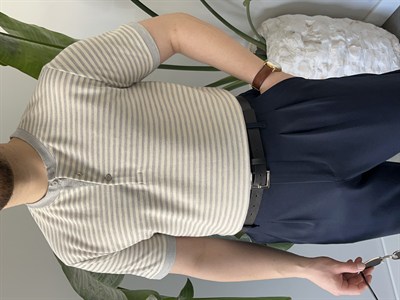 Hakim Yaka Düğme Detaylı Gri   Tişört 